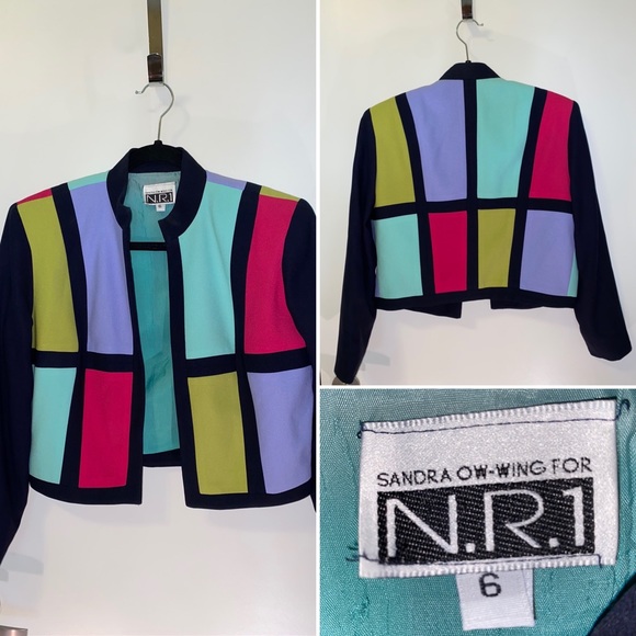 Colorful 80s Blazer | SANDRA OW-WING for N.R.1 - Picture 1 of 5